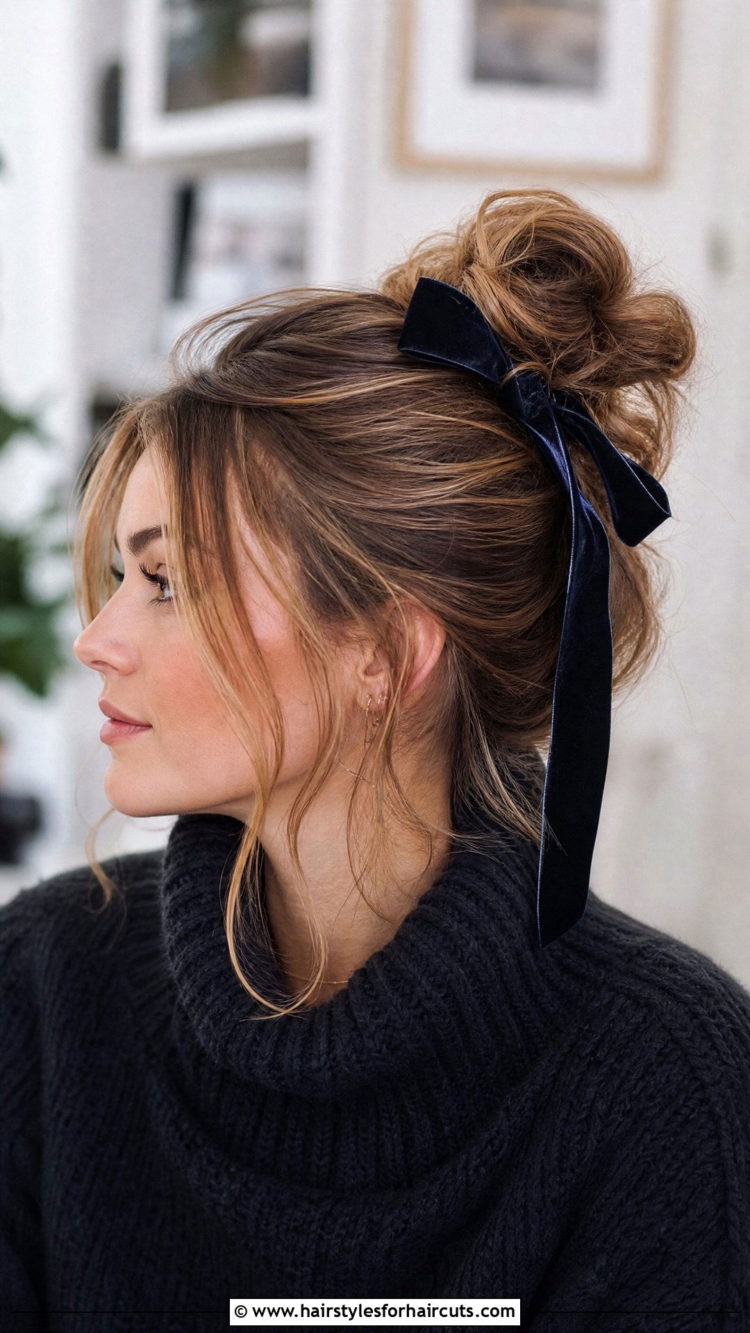Whimsical Messy Bun With Ribbon - 25 whimsical hairstyles - 25 whimsical hairstyles