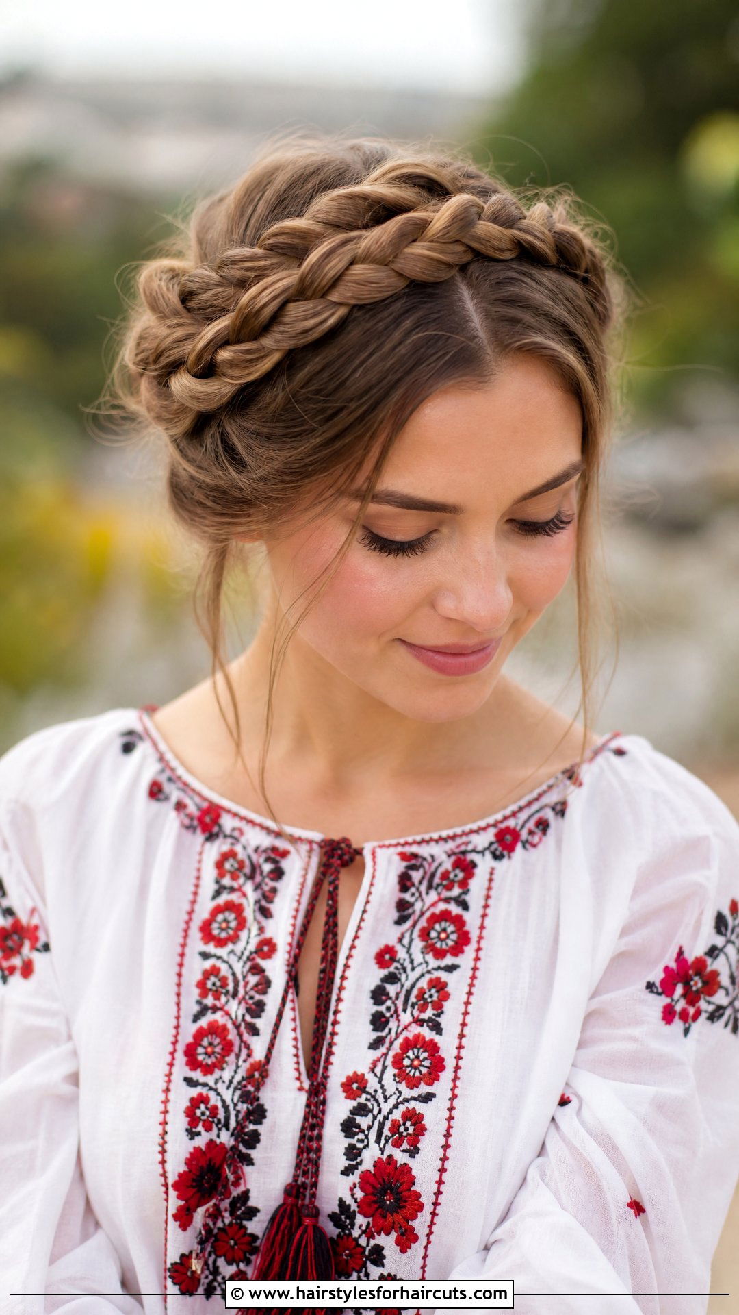Whimsical Milkmaid Braid Updo - 25 whimsical hairstyles - 25 whimsical hairstyles