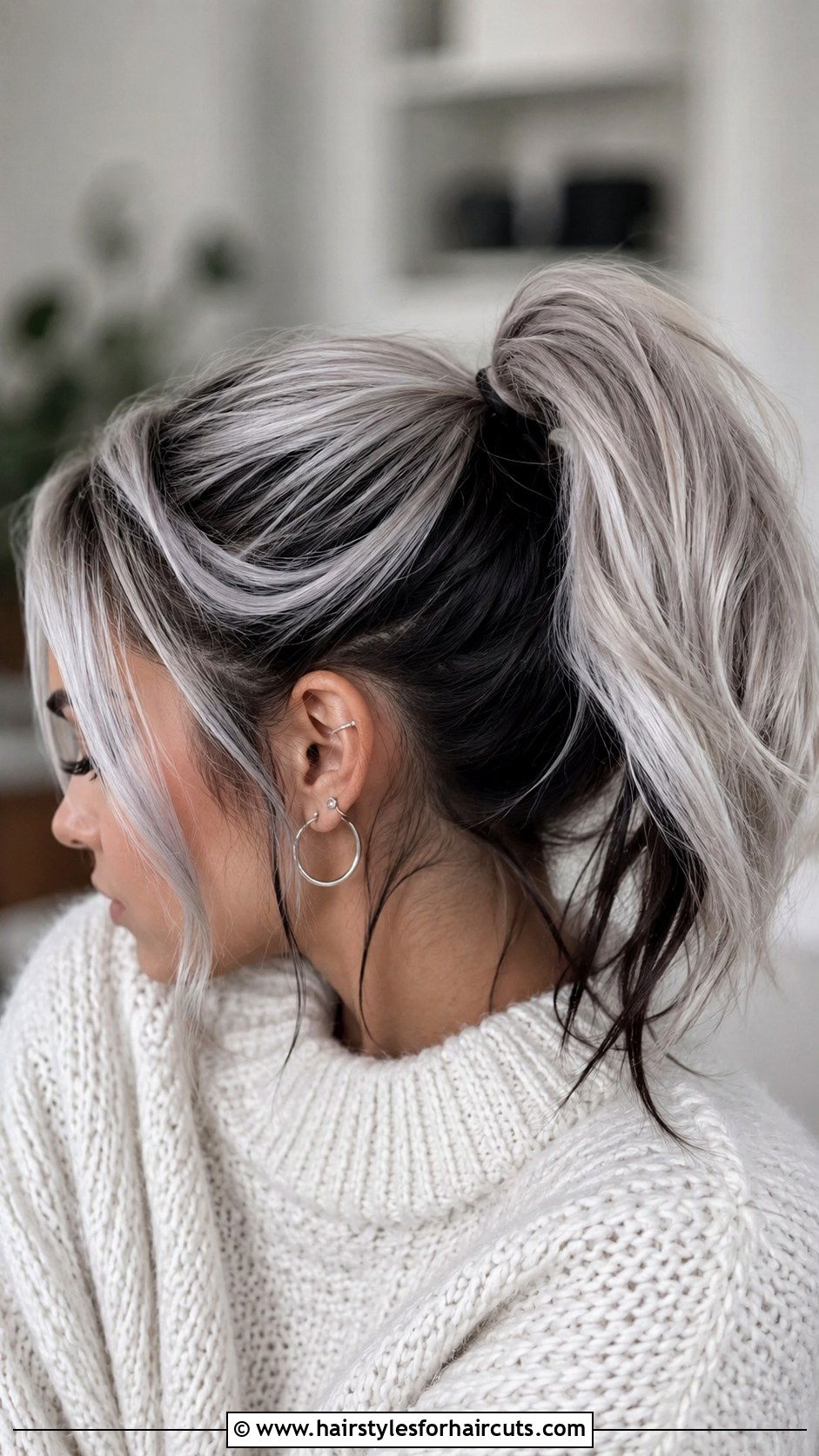 White Hair With Black Underneath - 25 black and white hairstyles - 25 black and white hairstyles