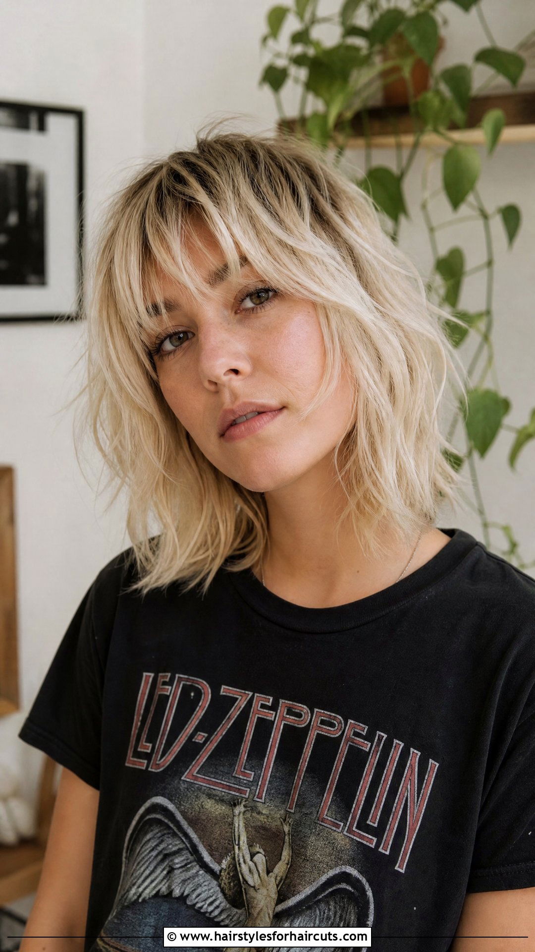 White Shaggy Lob Haircut - 25 white hairstyles - 25 white hairstyles