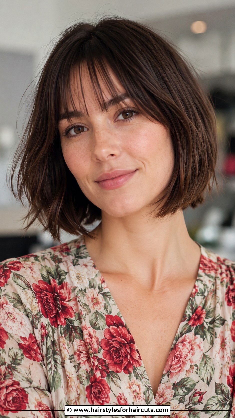 Wispy Bangs Bob - 25 haircuts for diamond shaped face - 25 haircuts for diamond shaped face