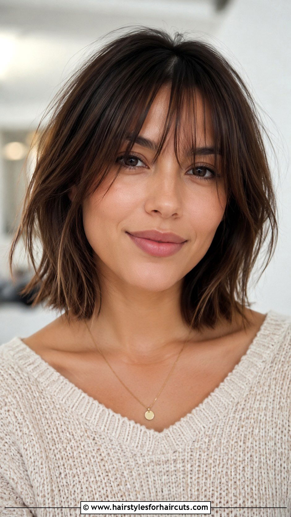 Wispy Bangs Lob - 25 diamond face shape haircuts - 25 diamond face shape haircuts