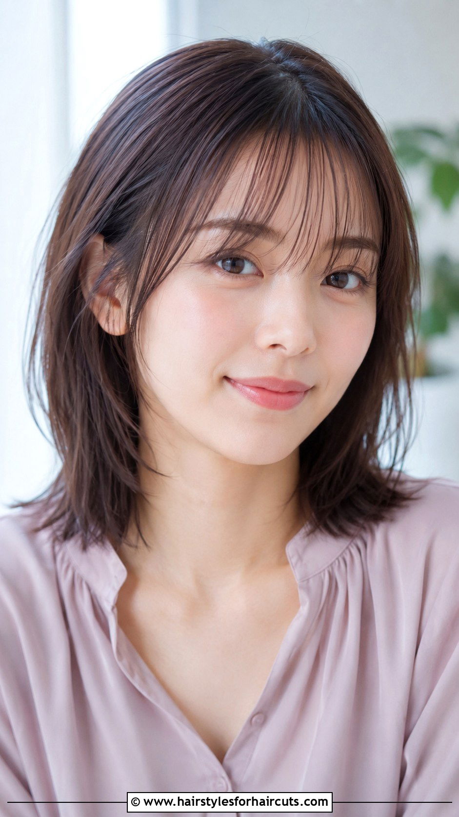 Wispy Bangs Lob - 25 haircuts for round faces straight hair - 25 haircuts for round faces straight hair