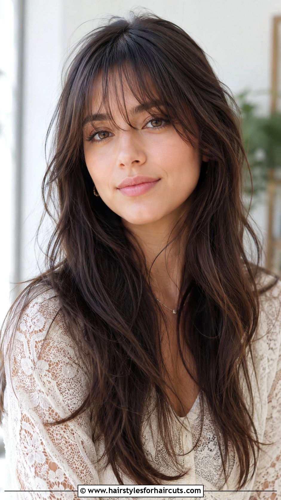 Wispy Bangs Long Hair - 25 haircuts for double chin - 25 haircuts for double chin