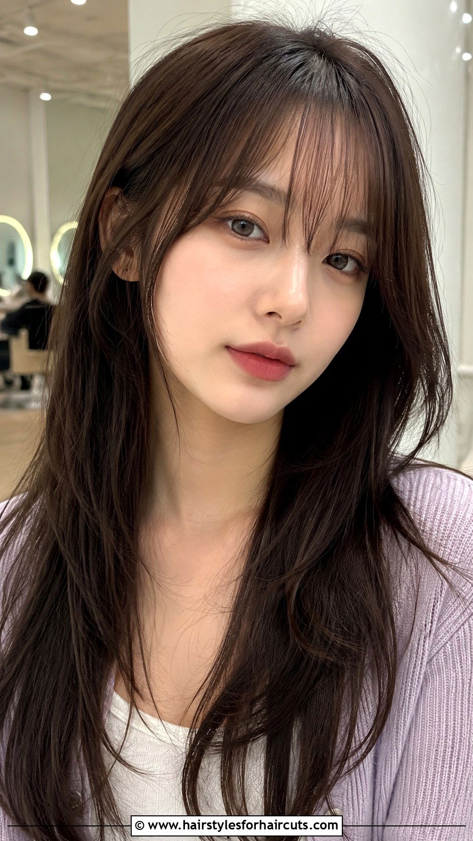 Wispy Bangs Long Hair - 25 haircuts for oblong faces - 25 haircuts for oblong faces