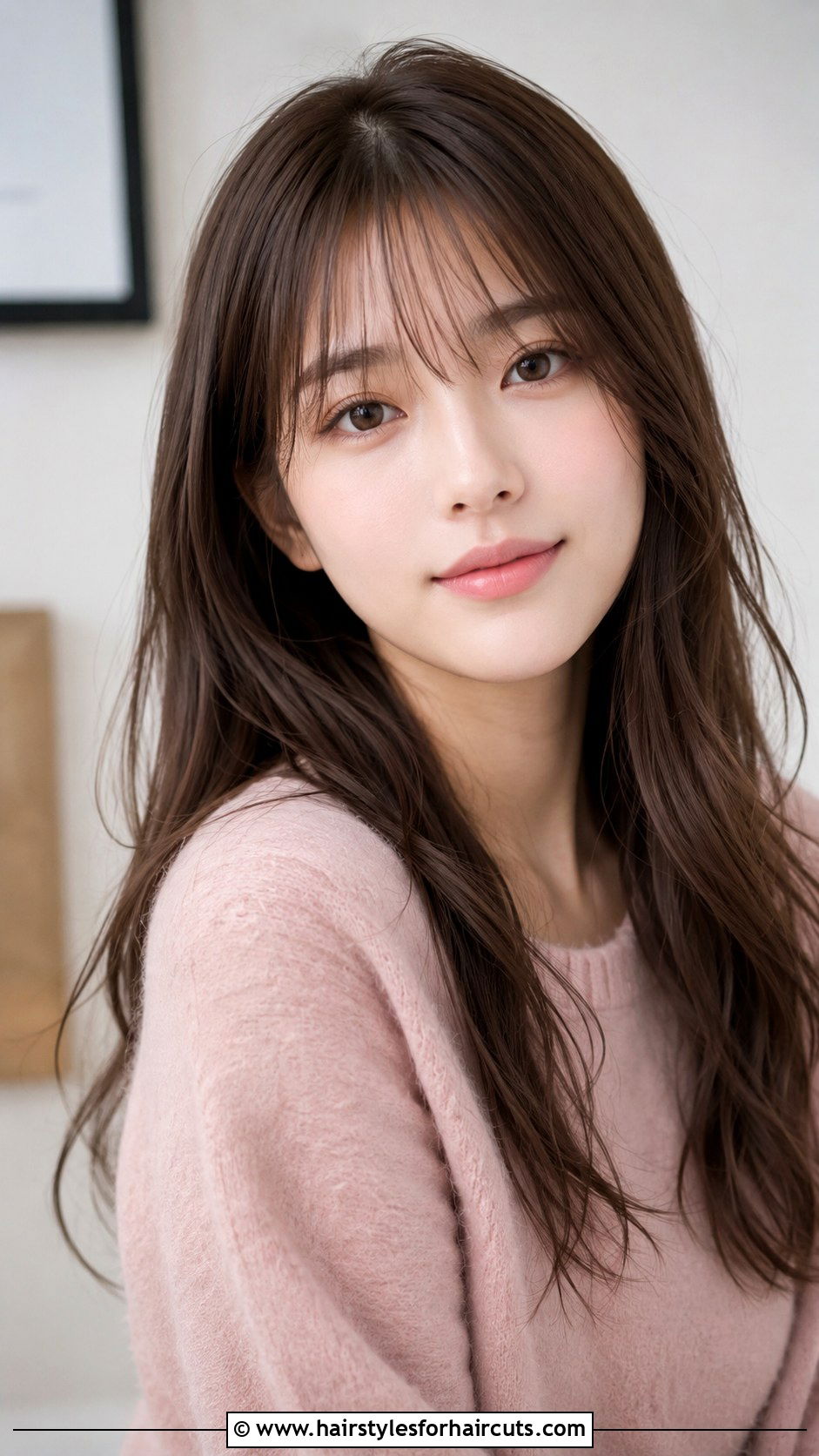 Wispy Bangs Long Haircut - 25 haircuts for a round face - 25 haircuts for a round face