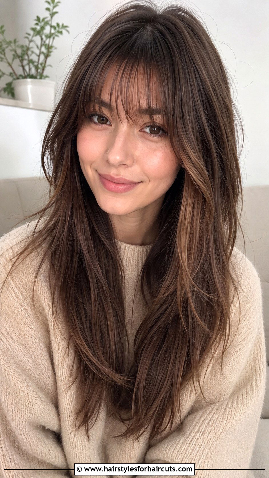 Wispy Bangs Long Haircut For Round Face - 25 haircuts for women with round face - 25 haircuts for women with round face