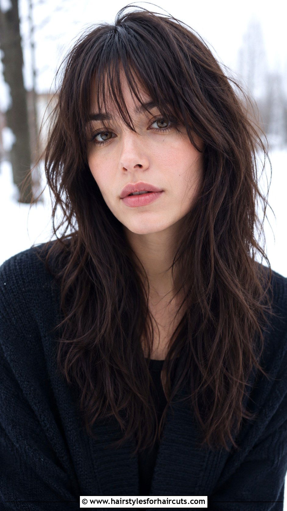 Wispy Bangs Long Shag - 25 goth haircuts - 25 goth haircuts