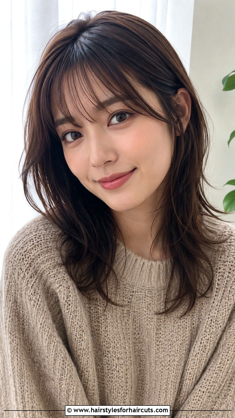 Wispy Bangs Medium Hair - 25 asian girl haircuts - 25 asian girl haircuts
