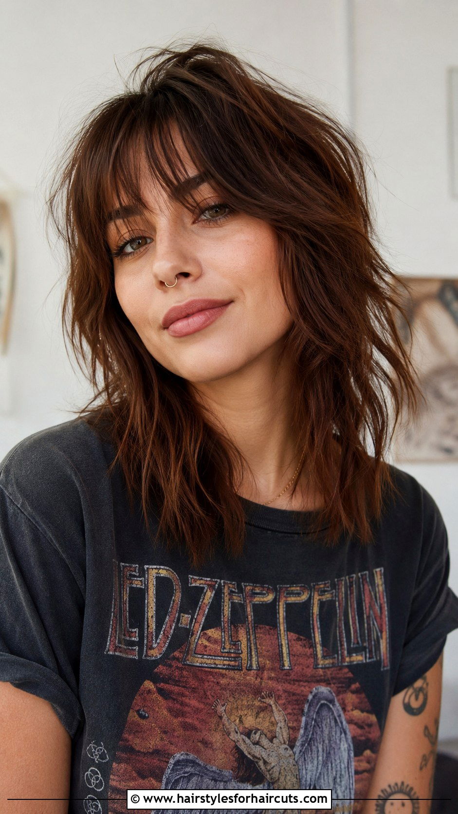 Wispy Bangs Shag - 25 haircuts for diamond face shape - 25 haircuts for diamond face shape