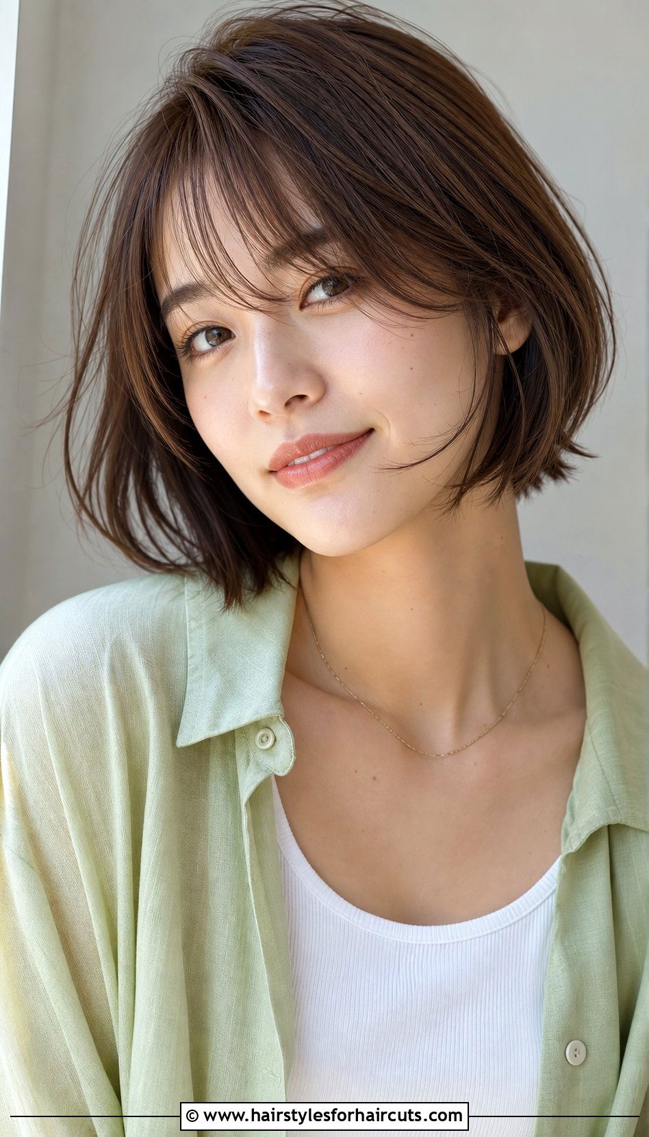Wispy Bob With Side Swept Bangs - 25 haircuts for thinning front hair - 25 haircuts for thinning front hair