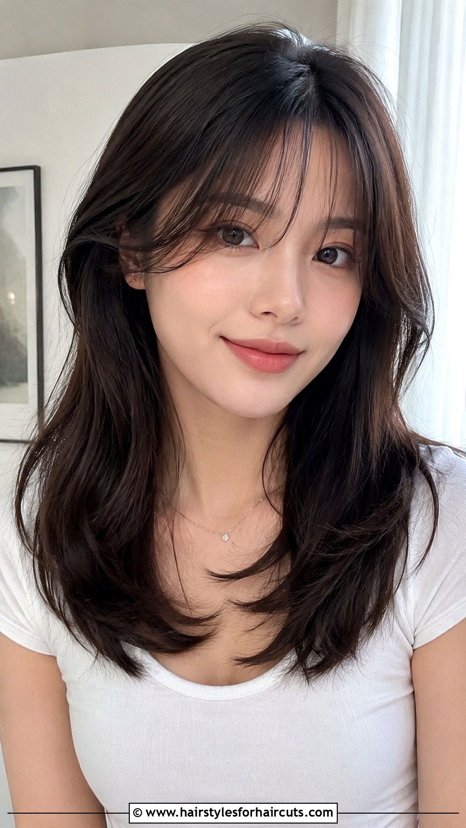 Wispy Curtain Bangs With Collarbone Hair - 25 bangs hairstyles for thin hair - 25 bangs hairstyles for thin hair