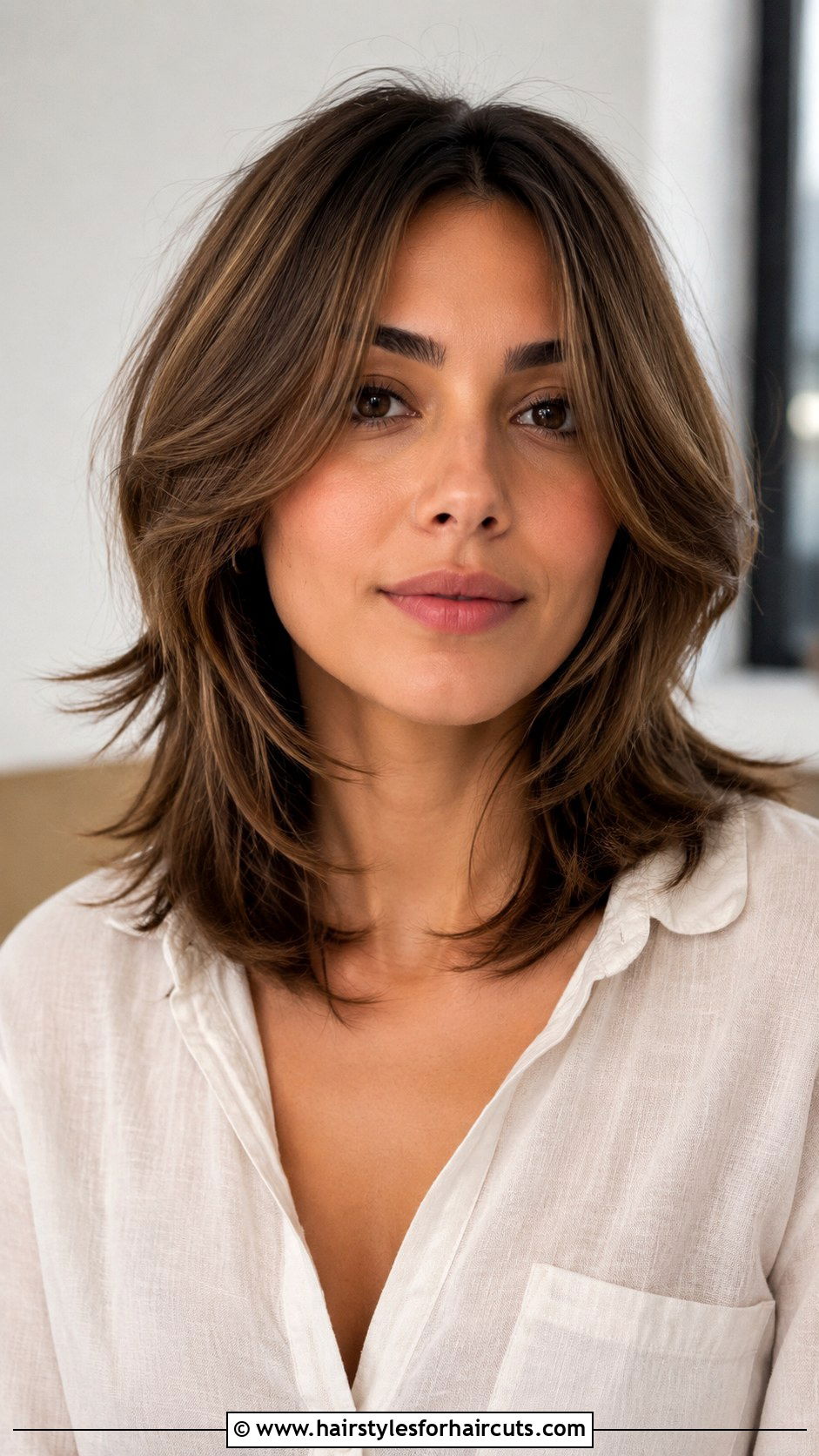 Wispy Layered Medium Cut - 25 haircuts for big heads - 25 haircuts for big heads