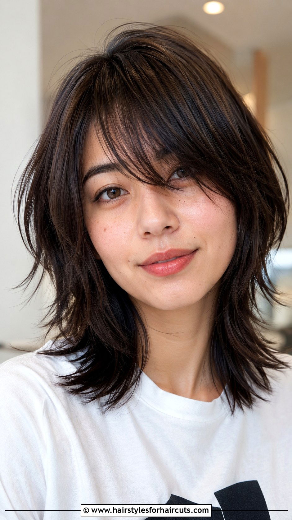 Wolf Cut with Side Swept Bangs - 25 wolf bang haircuts - 25 wolf bang haircuts