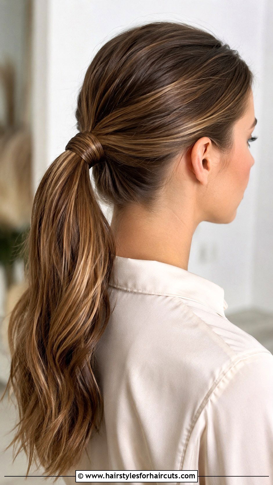 Wrapped Mid Height Ponytail - 25 easy ponytail hairstyles for medium length hair - 25 easy ponytail hairstyles for medium length hair