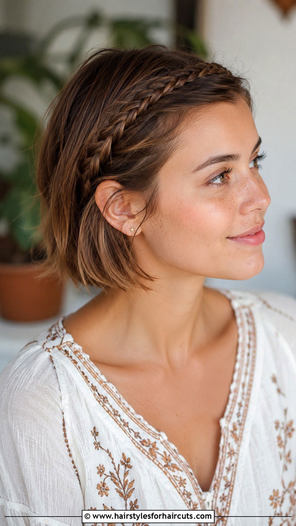 Y2K Braided Crown On Short Hair - 25 y2k hairstyles for short hair - 25 y2k hairstyles for short hair