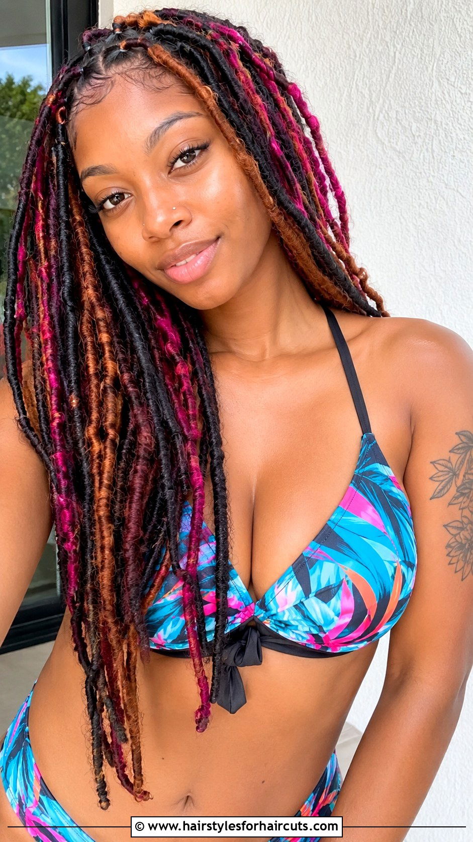 Yarn Locs - 25 beach vacation hairstyles for black hair - 25 beach vacation hairstyles for black hair