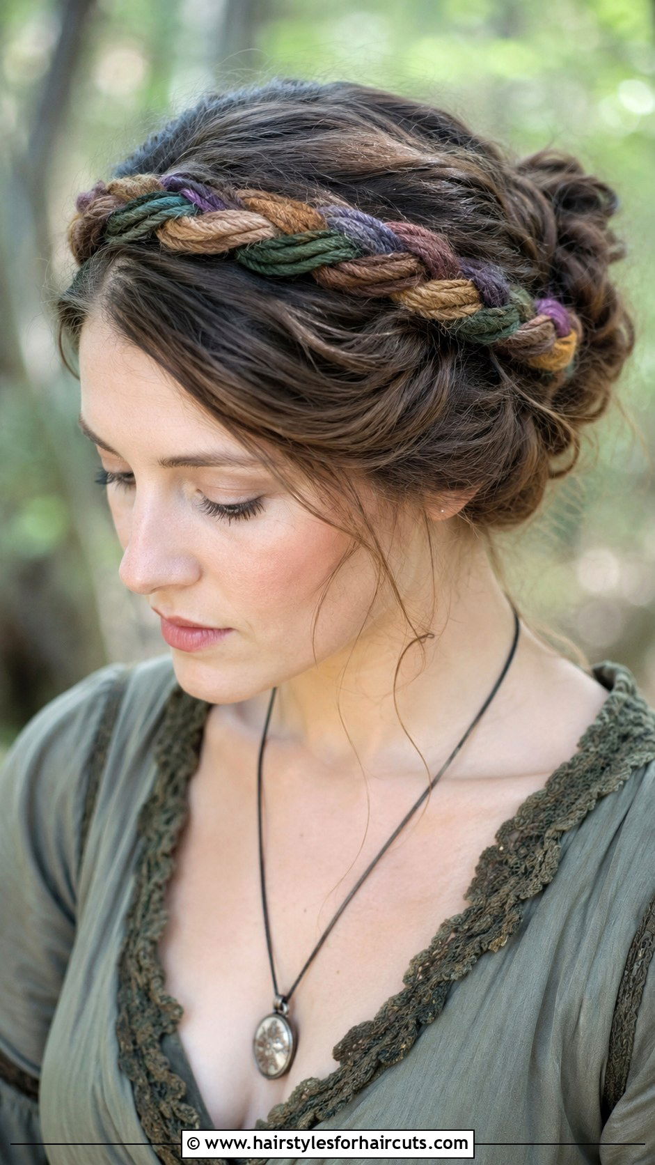 Yarn Wrapped Crown Braid - 25 hair wrap hairstyles - 25 hair wrap hairstyles