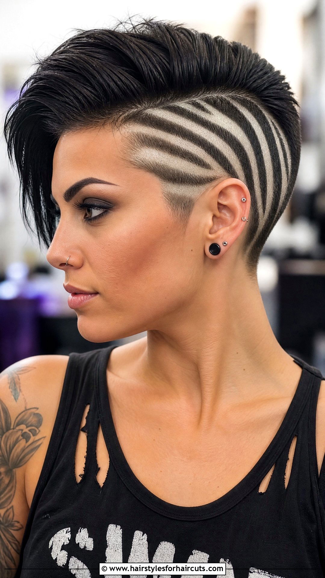Zebra Pattern Undercut Haircut - 25 zebra hairstyles - 25 zebra hairstyles