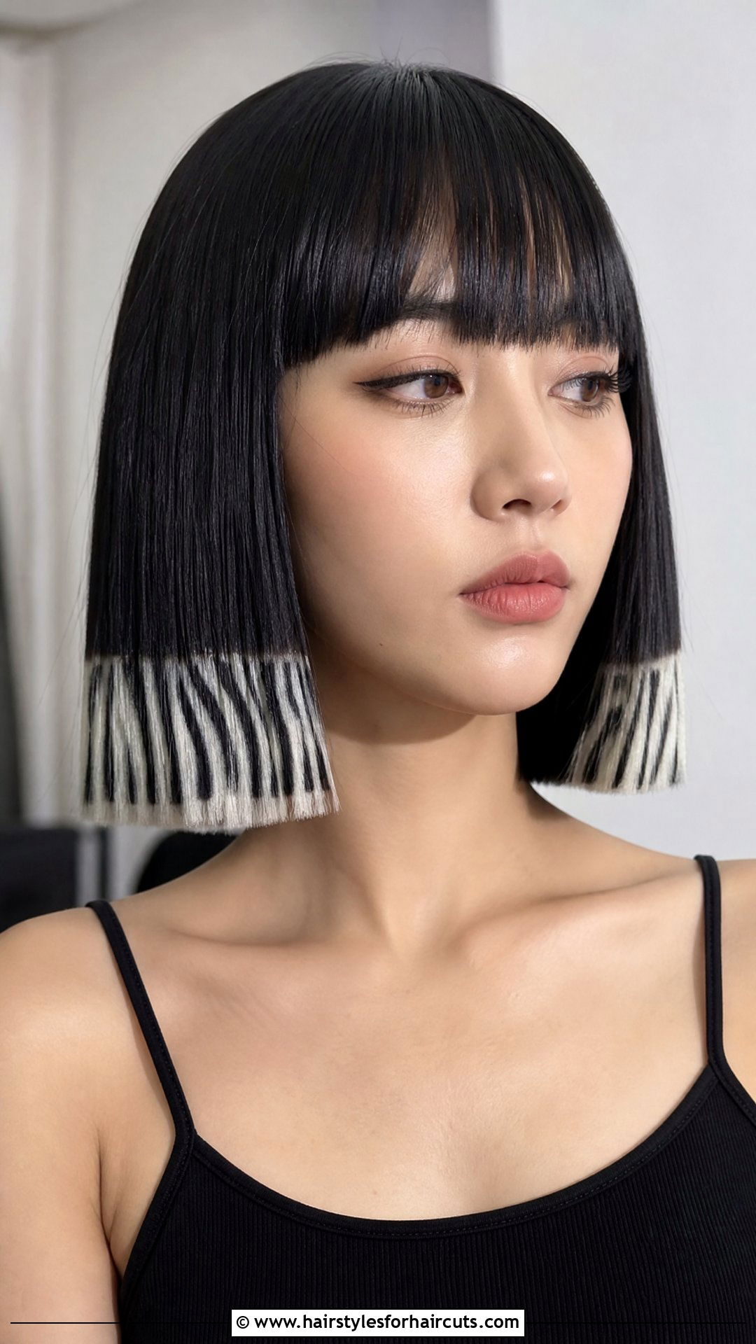 Zebra Print Blunt Cut Hair - 25 zebra hairstyles - 25 zebra hairstyles