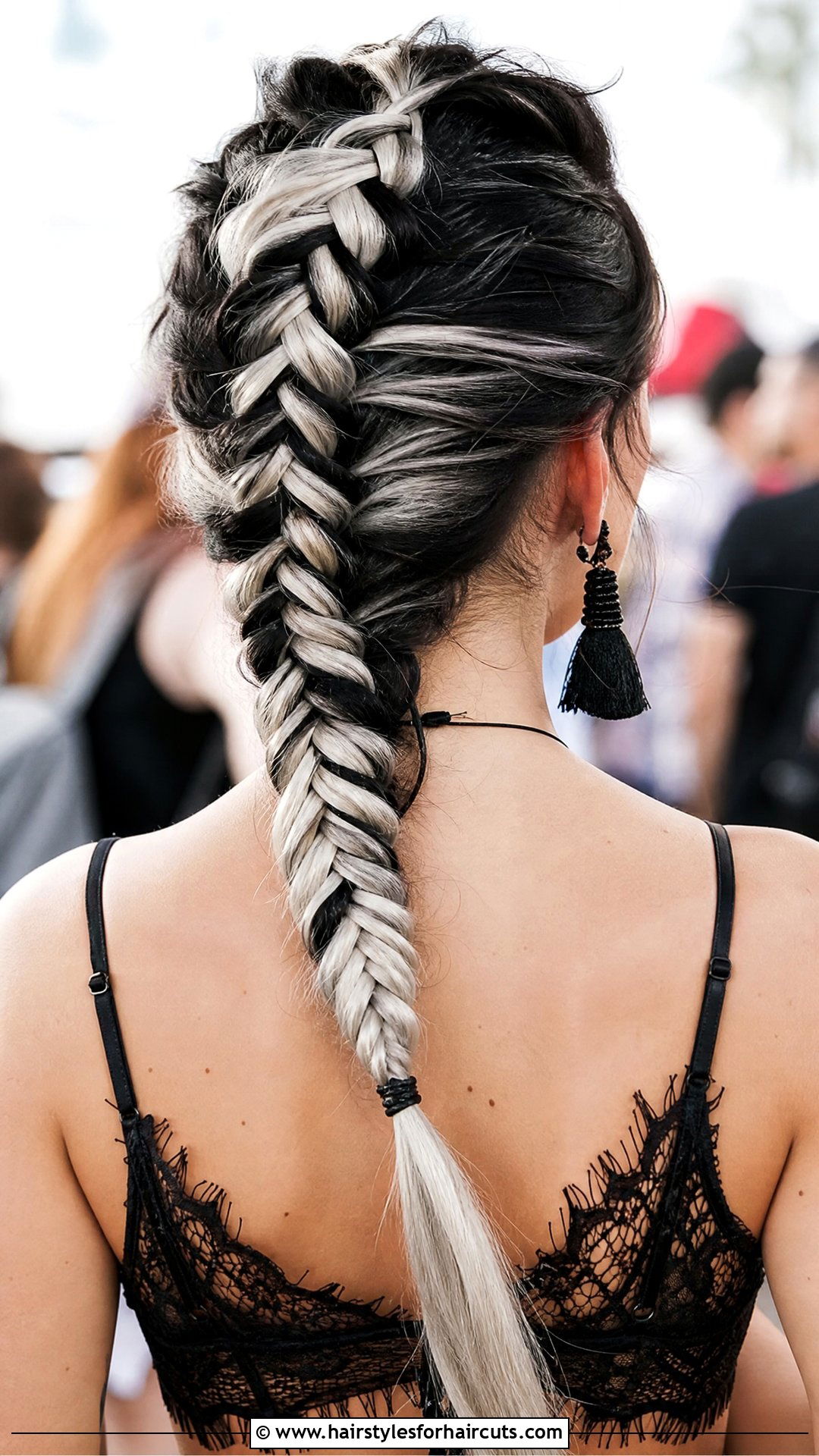 Zebra Stripe Fishtail Braid Hairstyle - 25 zebra hairstyles - 25 zebra hairstyles