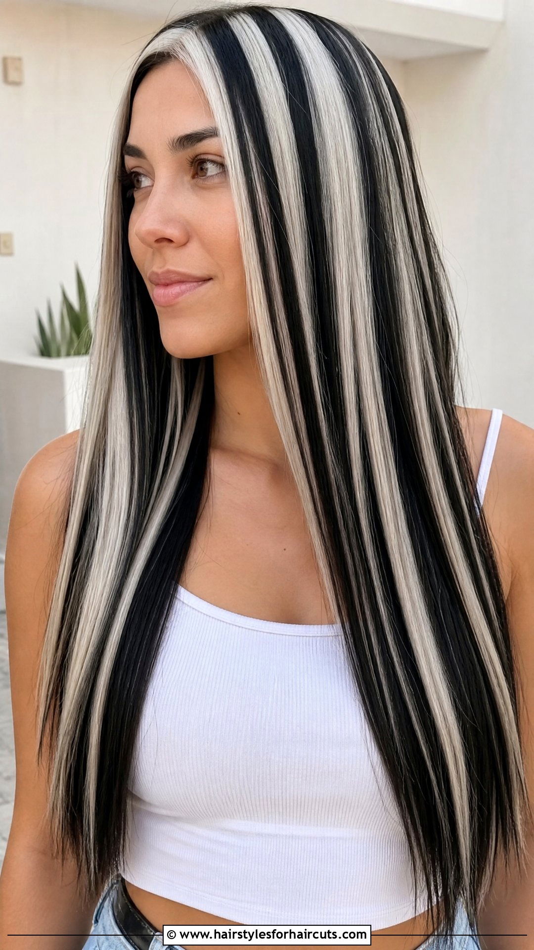 Zebra Stripe Long Straight Hair - 25 zebra hairstyles - 25 zebra hairstyles