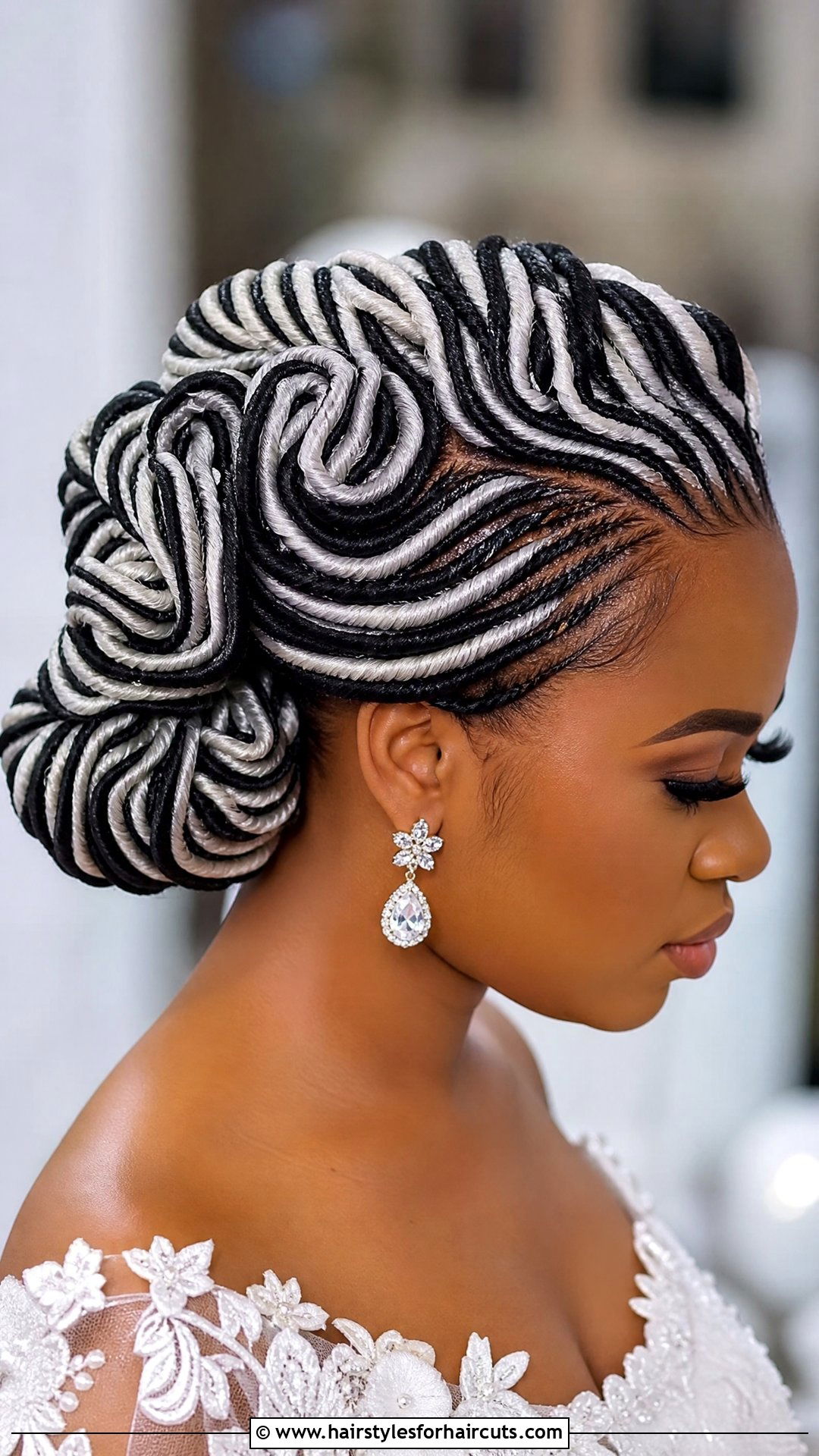 Zebra Stripe Twisted Updo Hairstyle - 25 zebra hairstyles - 25 zebra hairstyles
