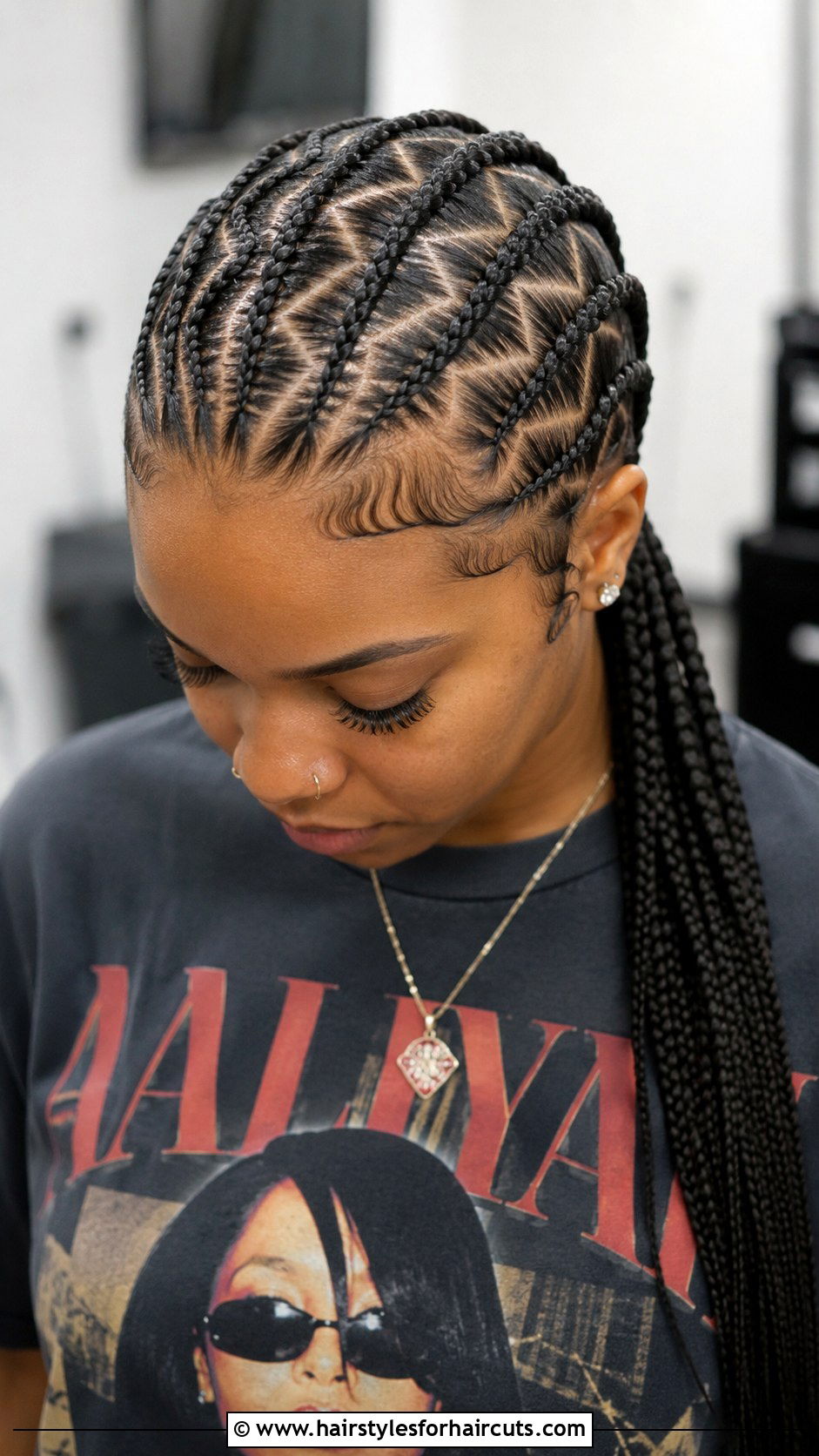 Zig Zag Cornrows - 25 braided hairstyles for short 4c natural hair - 25 braided hairstyles for short 4c natural hair