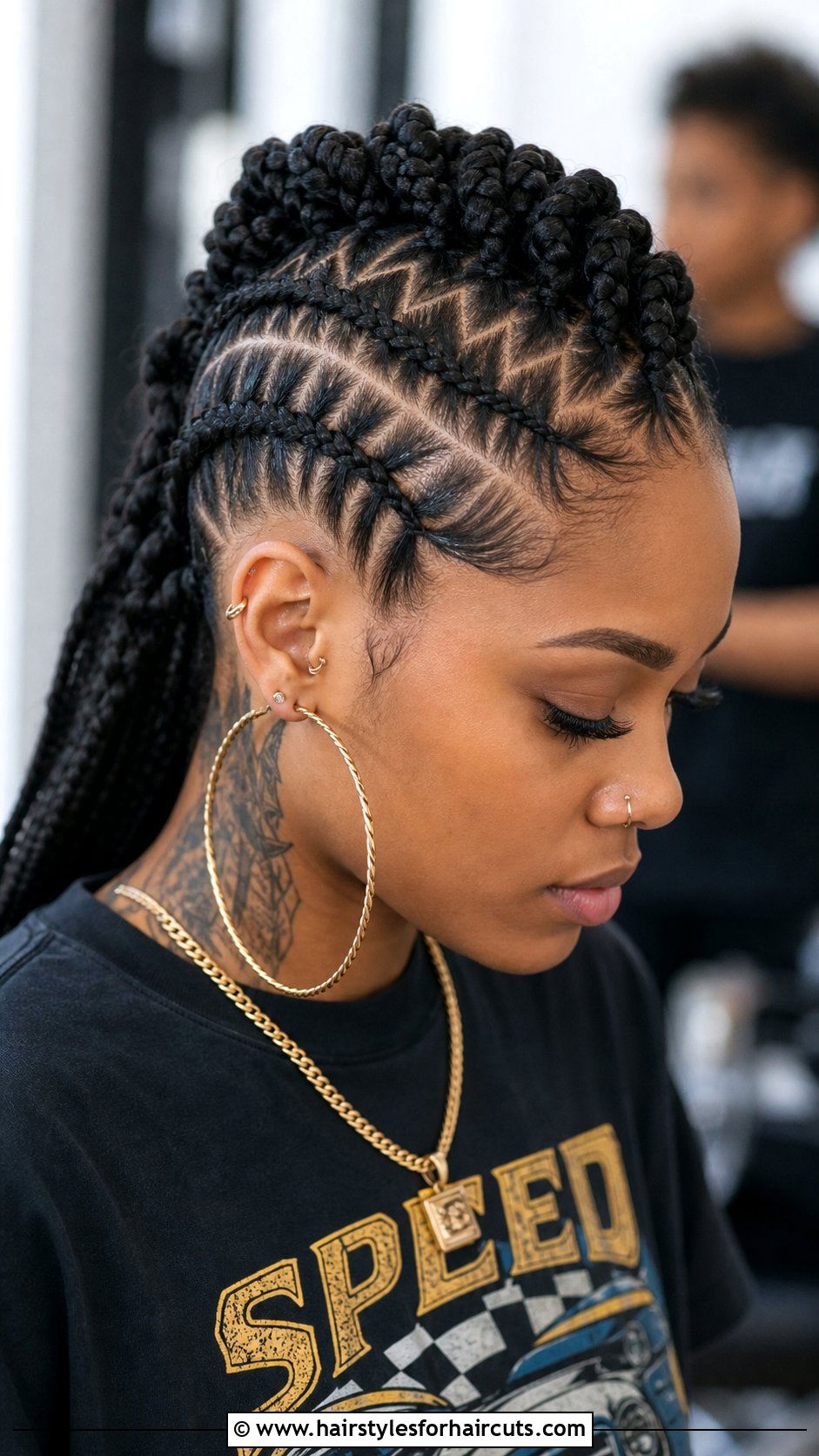 Zig Zag Part Braided Mohawk - 25 braided mohawk hairstyles for short hair - 25 braided mohawk hairstyles for short hair