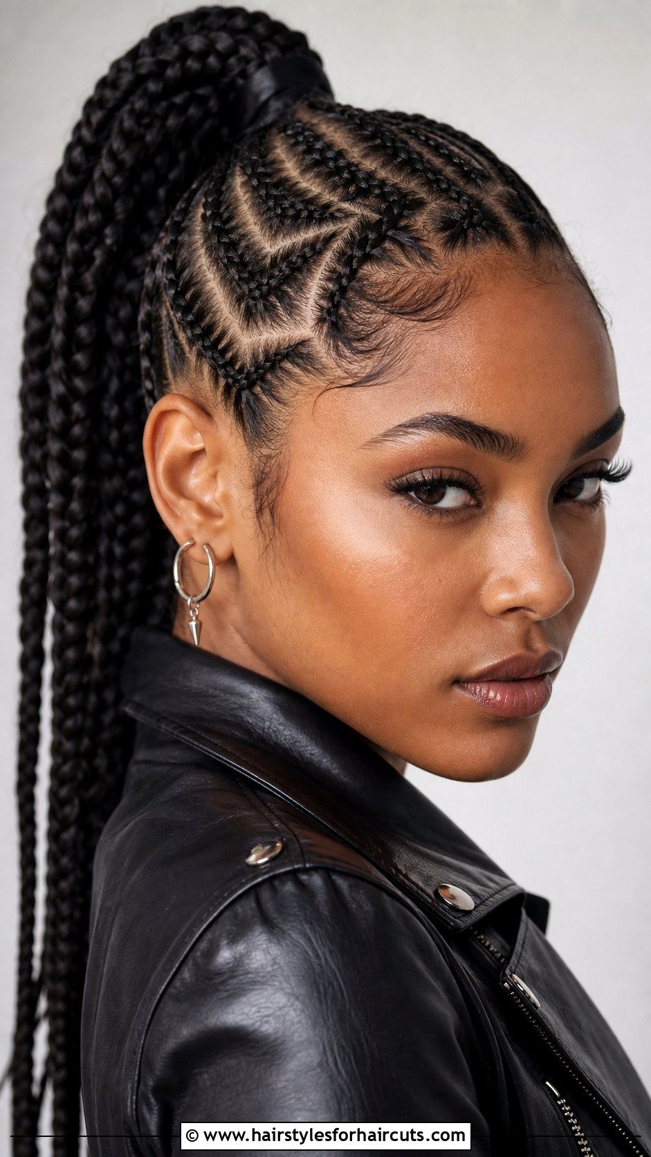 Zig Zag Part Braided Ponytail - 25 ponytail hairstyles with braiding hair - 25 ponytail hairstyles with braiding hair