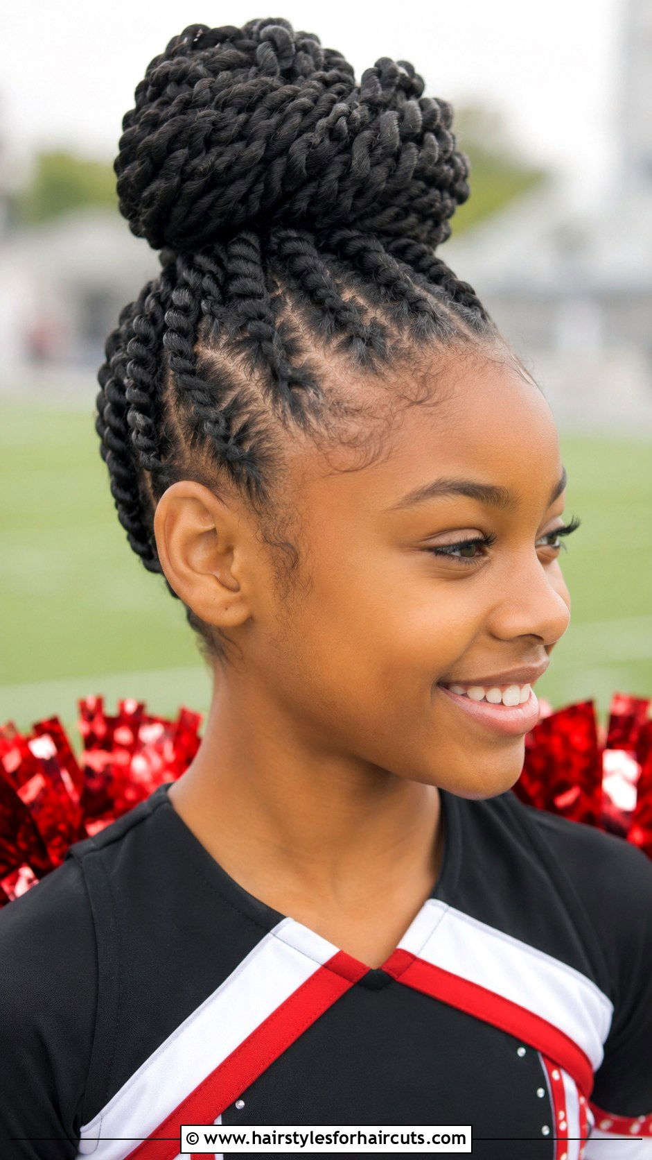 Zig Zag Part Braids - 25 cheerleading hairstyles for black hair - 25 cheerleading hairstyles for black hair