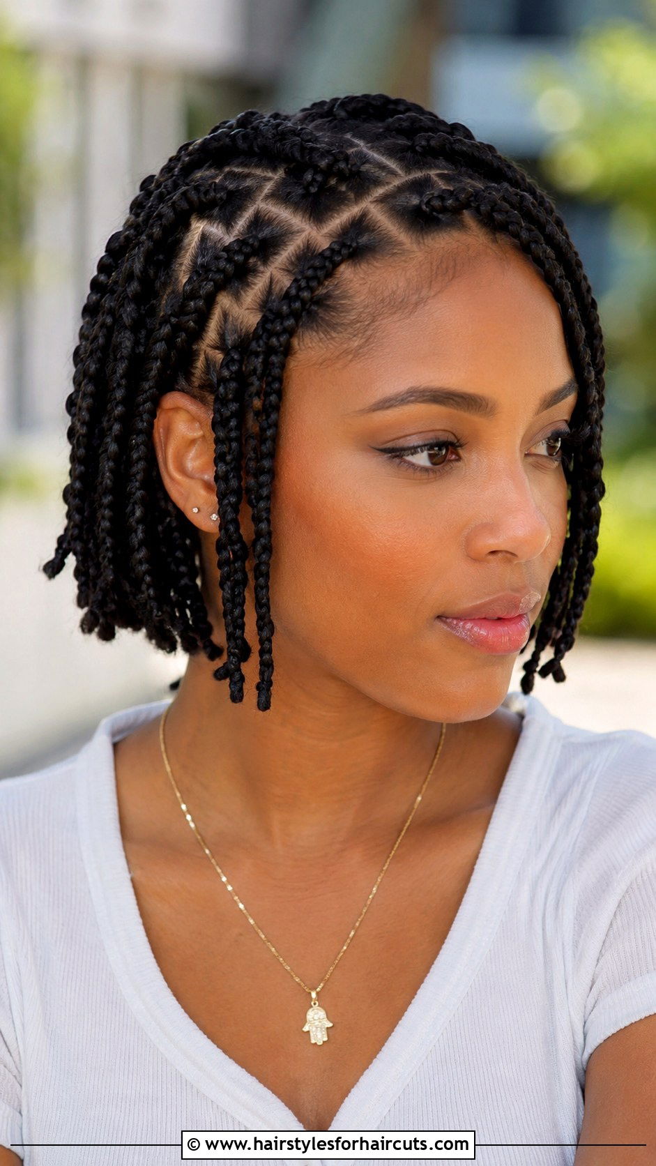 Zig Zag Part Braids Short Hair - 25 black braided hairstyles for short hair - 25 black braided hairstyles for short hair