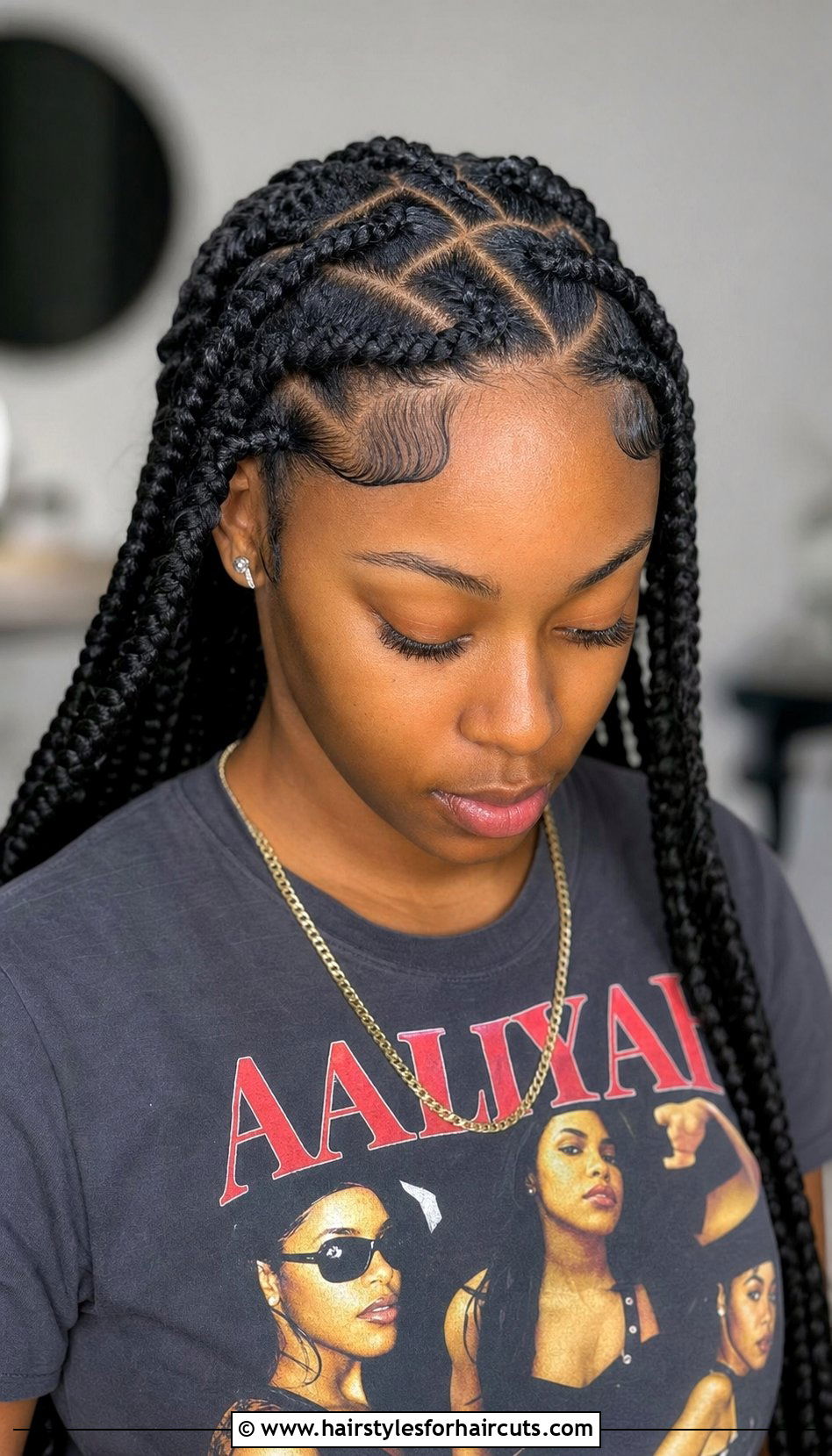 Zig Zag Part Front Braid - 25 front braid hairstyles for black hair - 25 front braid hairstyles for black hair