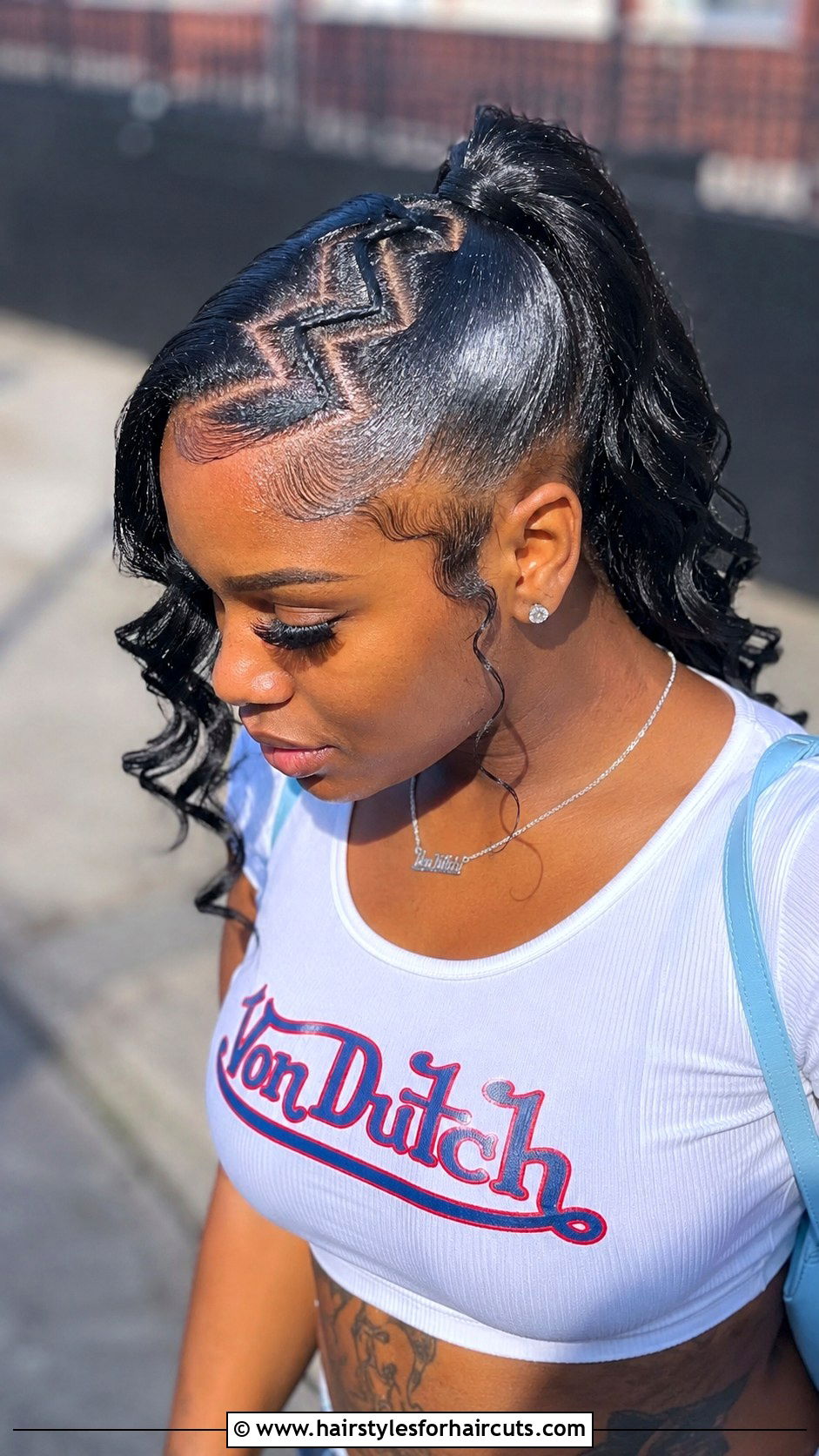 Zig Zag Part Ponytail - 25 elegant ponytail hairstyles for black hair - 25 elegant ponytail hairstyles for black hair