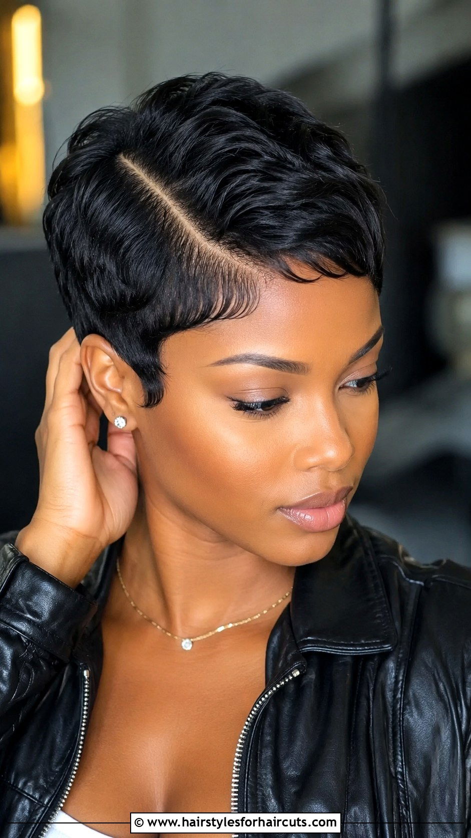 Zigzag Part Pixie Cut - 25 y2k hairstyles for short hair black girl - 25 y2k hairstyles for short hair black girl